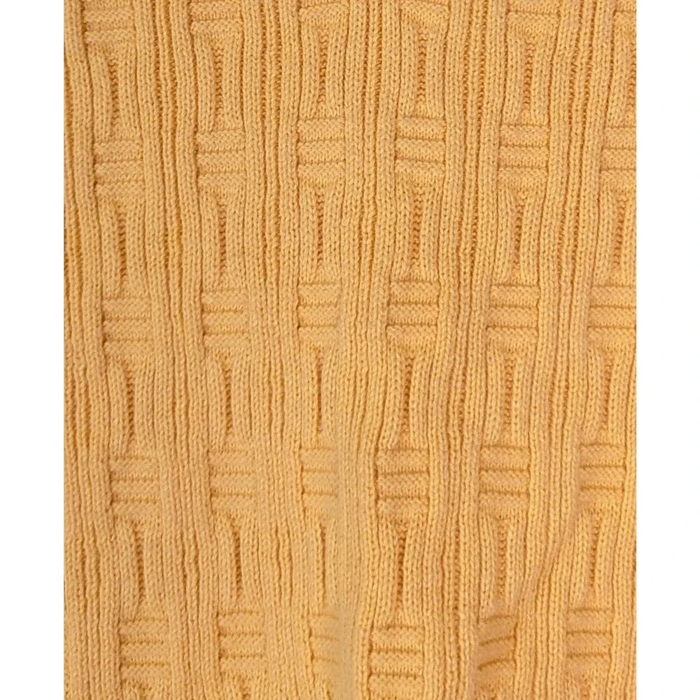 Tasso Elba Golf Sweater Vest Mens Medium Yellow Basketweave Knit 100% Cotton
